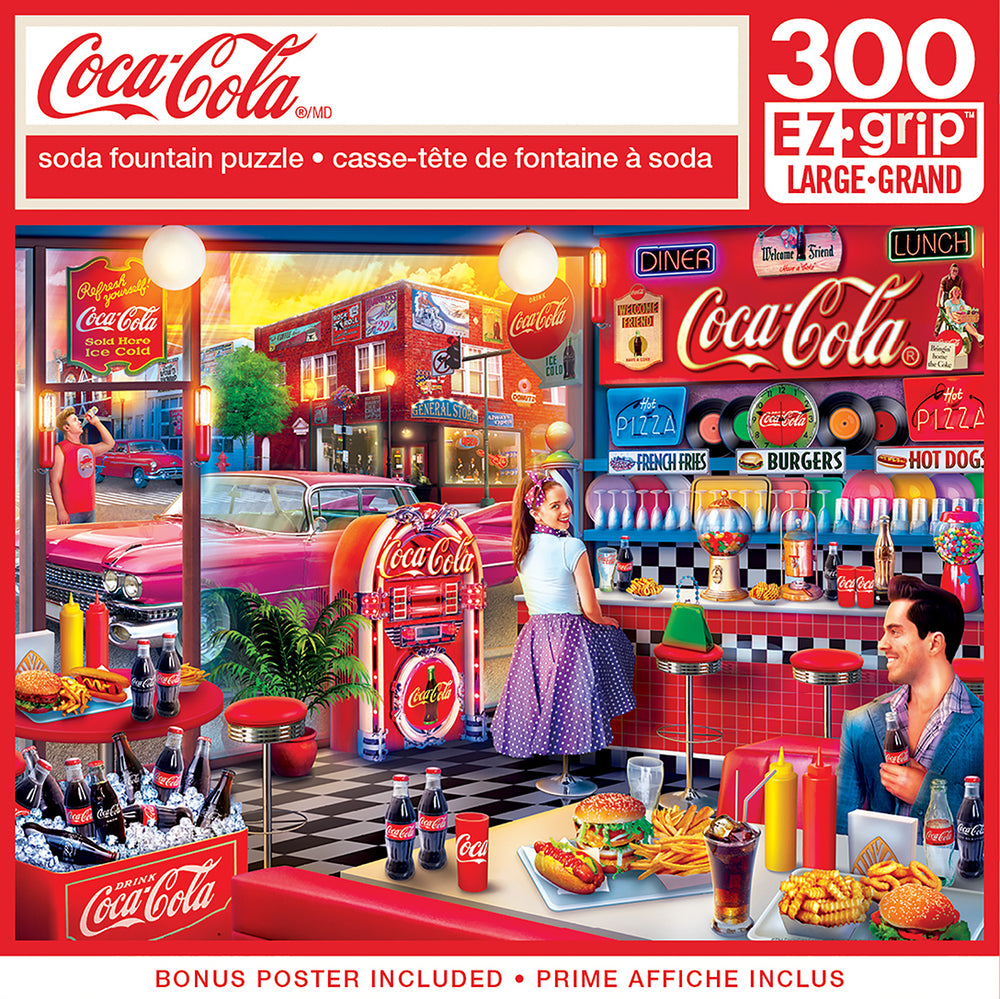 Puzzle Masterpieces:  300 piece EzGrip Coca-Cola - Soda Fountain
