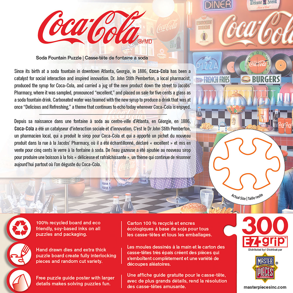 Puzzle Masterpieces:  300 piece EzGrip Coca-Cola - Soda Fountain
