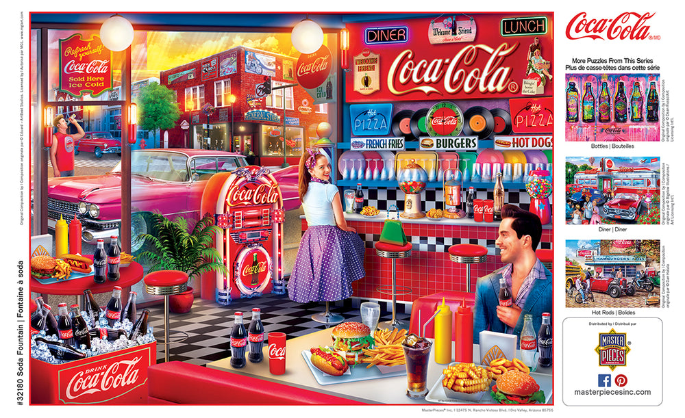 Puzzle Masterpieces:  300 piece EzGrip Coca-Cola - Soda Fountain