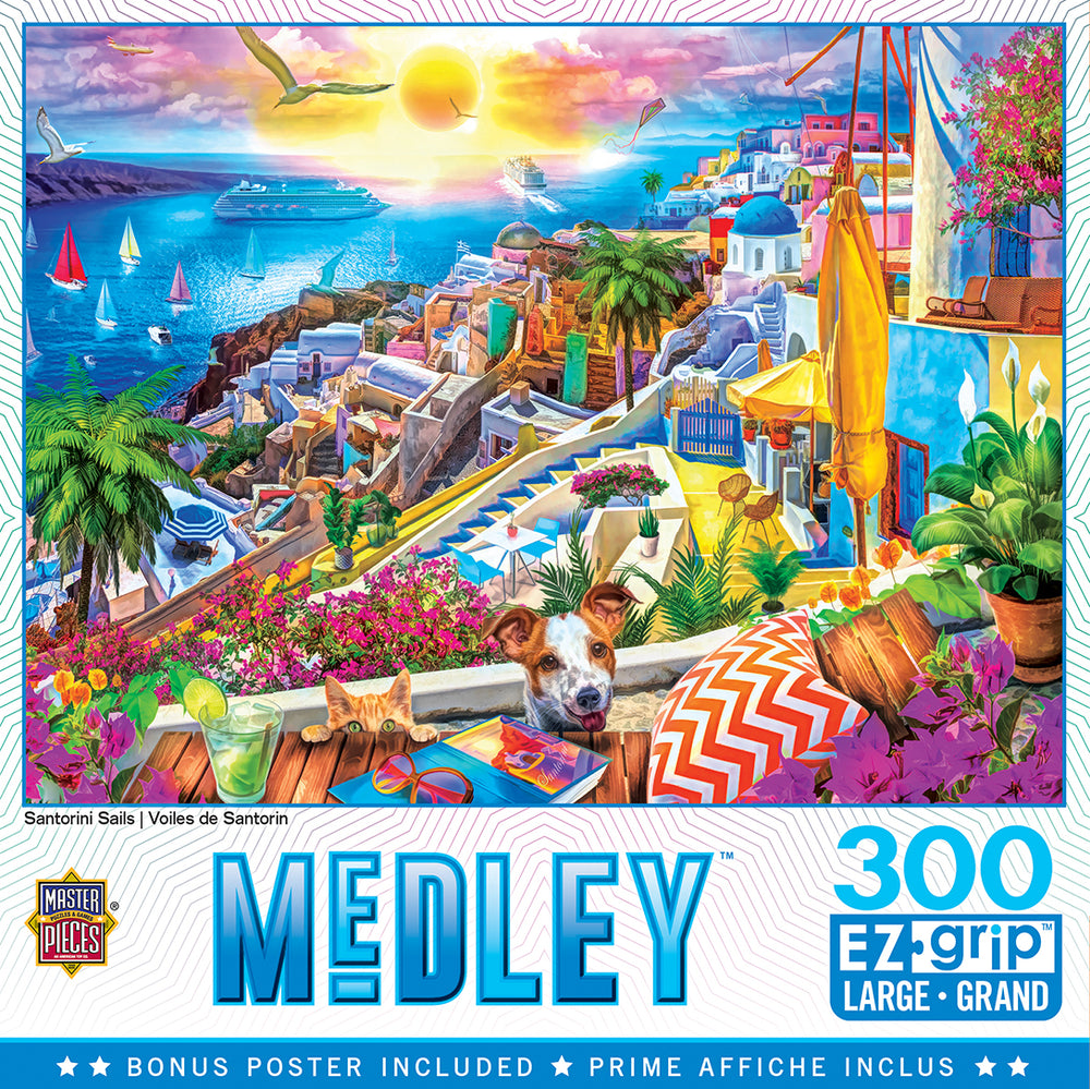 Puzzle Masterpieces:  300 piece EzGrip Medley - Santorini Sails