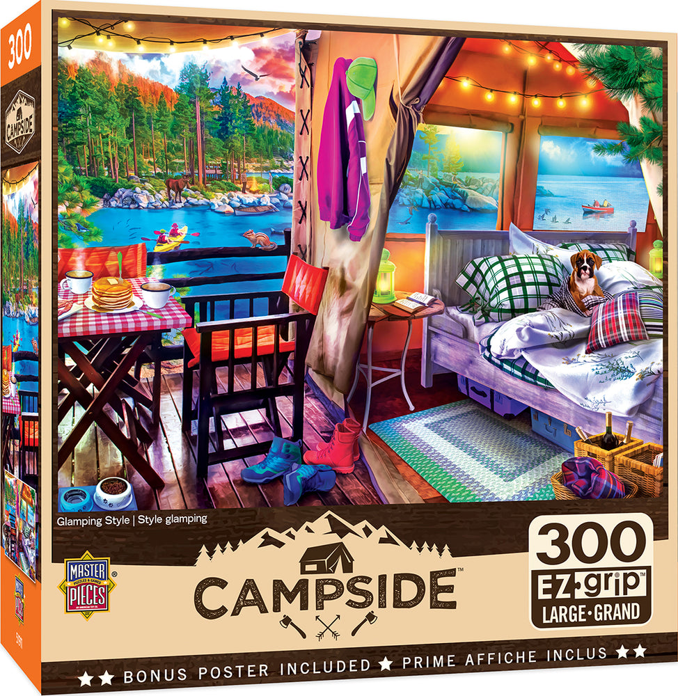 Puzzle Masterpieces:  300 piece EzGrip Campside - Glamping Style