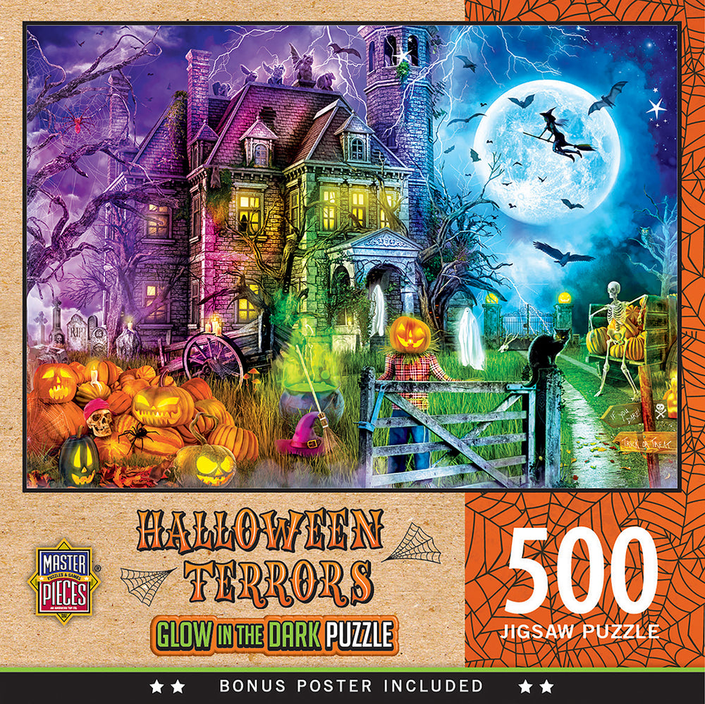 Puzzle Masterpieces:  550 Piece Glow in the Dark Halloween - Halloween Terrors