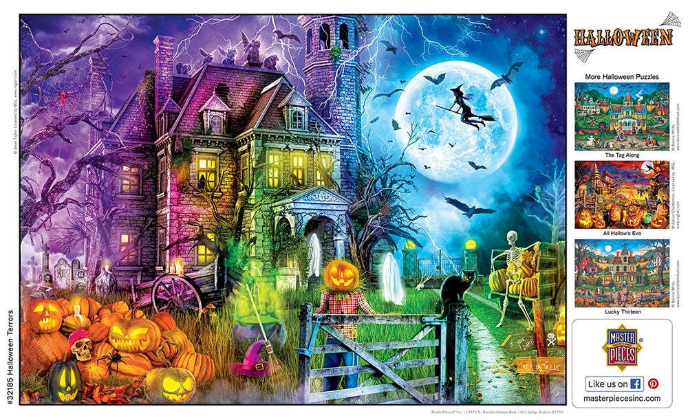 Puzzle Masterpieces:  550 Piece Glow in the Dark Halloween - Halloween Terrors
