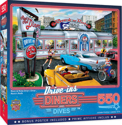 Puzzle Masterpieces:  550 Piece Drive-Ins, Diners and Dives - Rock & Rolla Diner