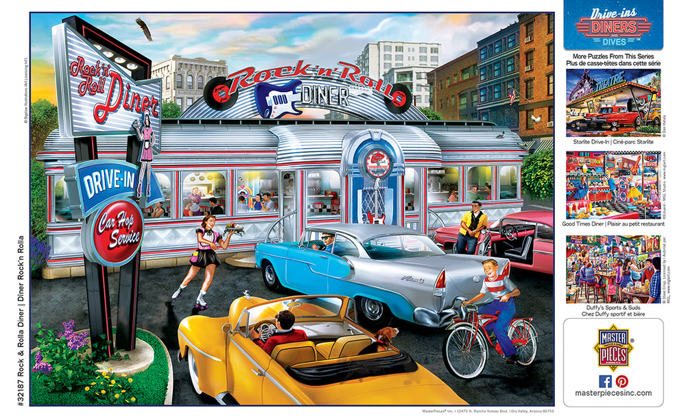 Puzzle Masterpieces:  550 Piece Drive-Ins, Diners and Dives - Rock & Rolla Diner