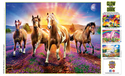 Puzzle Masterpieces:  300 piece EzGrip Glow in the Dark - Wild Stallions