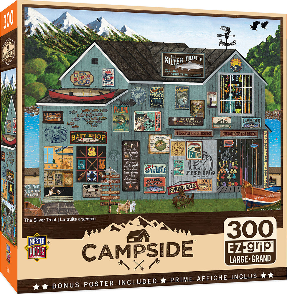 Puzzle Masterpieces:  300 piece EzGrip Campside - The Silver Trout