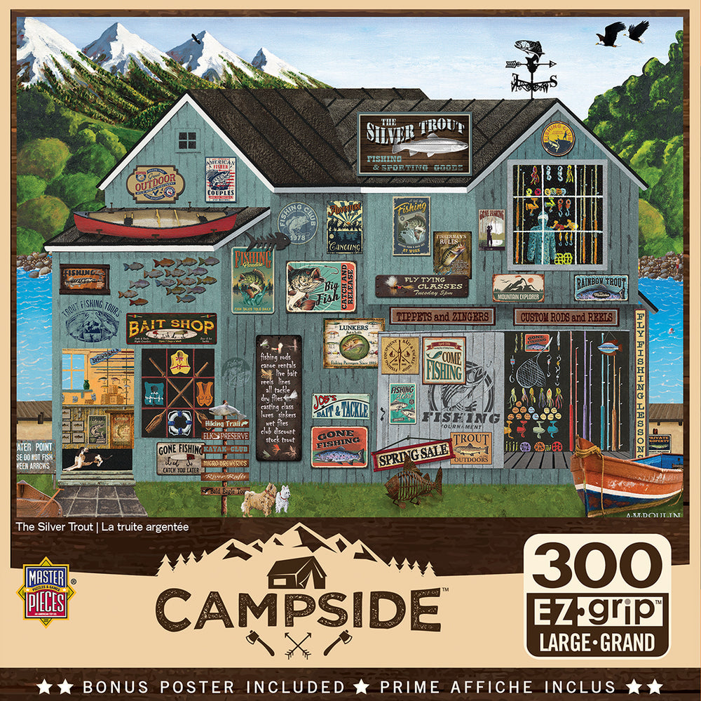 Puzzle Masterpieces:  300 piece EzGrip Campside - The Silver Trout