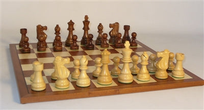 Chess Set 3.75in Sheesham French pieces on a 17.3in Sapele/Maple Board