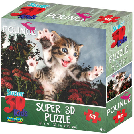 Puzzle Jax: Kids 3D 63 Piece Cats Pounce/Underwater Dogs