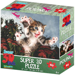 Puzzle Jax: Kids 3D 63 Piece Cats Pounce/Underwater Dogs