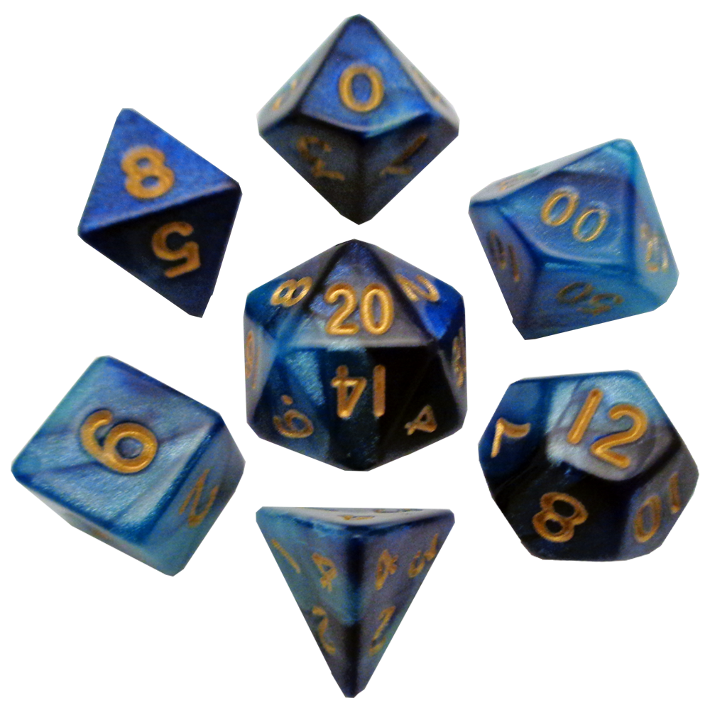 Dice Metallic Dice Co: Poly 7 Set Mini Combo