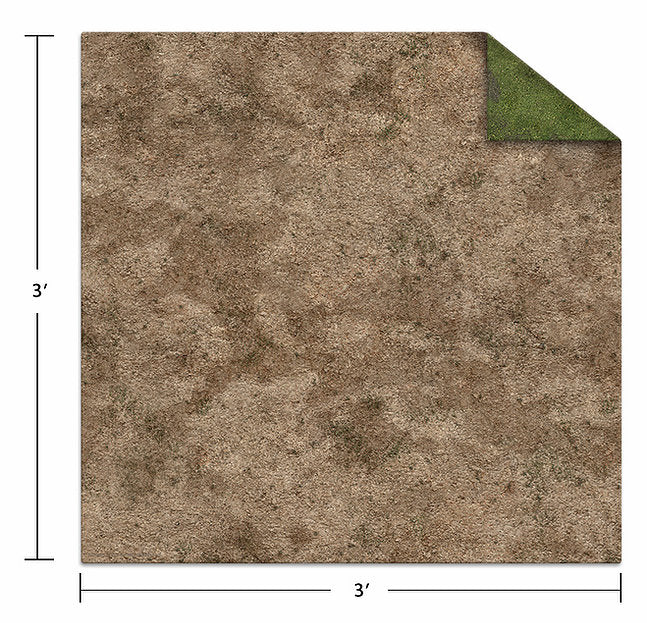 Game Mat Monster: 3' x 3' Broken Grassland/Desert Scrubland