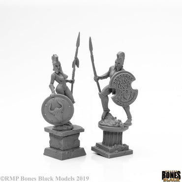 Mini Reaper Bones Black: Amazon and Spartan Living Statues (Bronze)