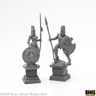 Mini Reaper Bones Black: Amazon & Spartan Living Statues (Stone)