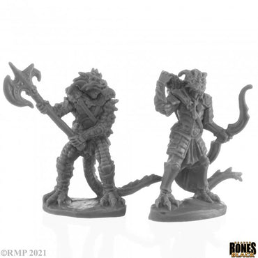 Mini Reaper Bones Black: Dragonfolk Fighter and Ranger