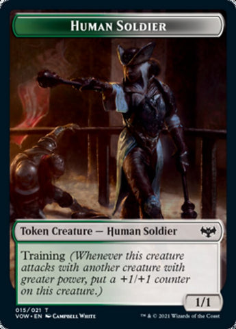 Zombie (008) // Human Soldier Double-sided Token [Innistrad: Crimson Vow Tokens]