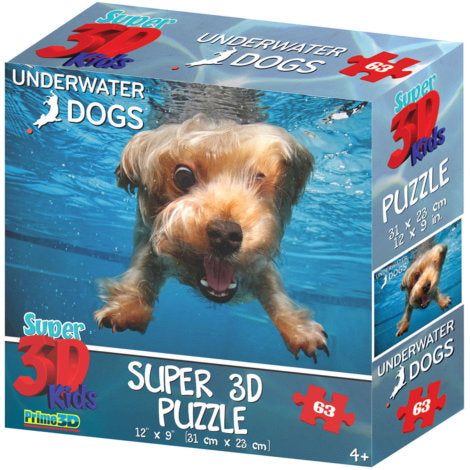 Puzzle Jax: Kids 3D 63 Piece Cats Pounce/Underwater Dogs