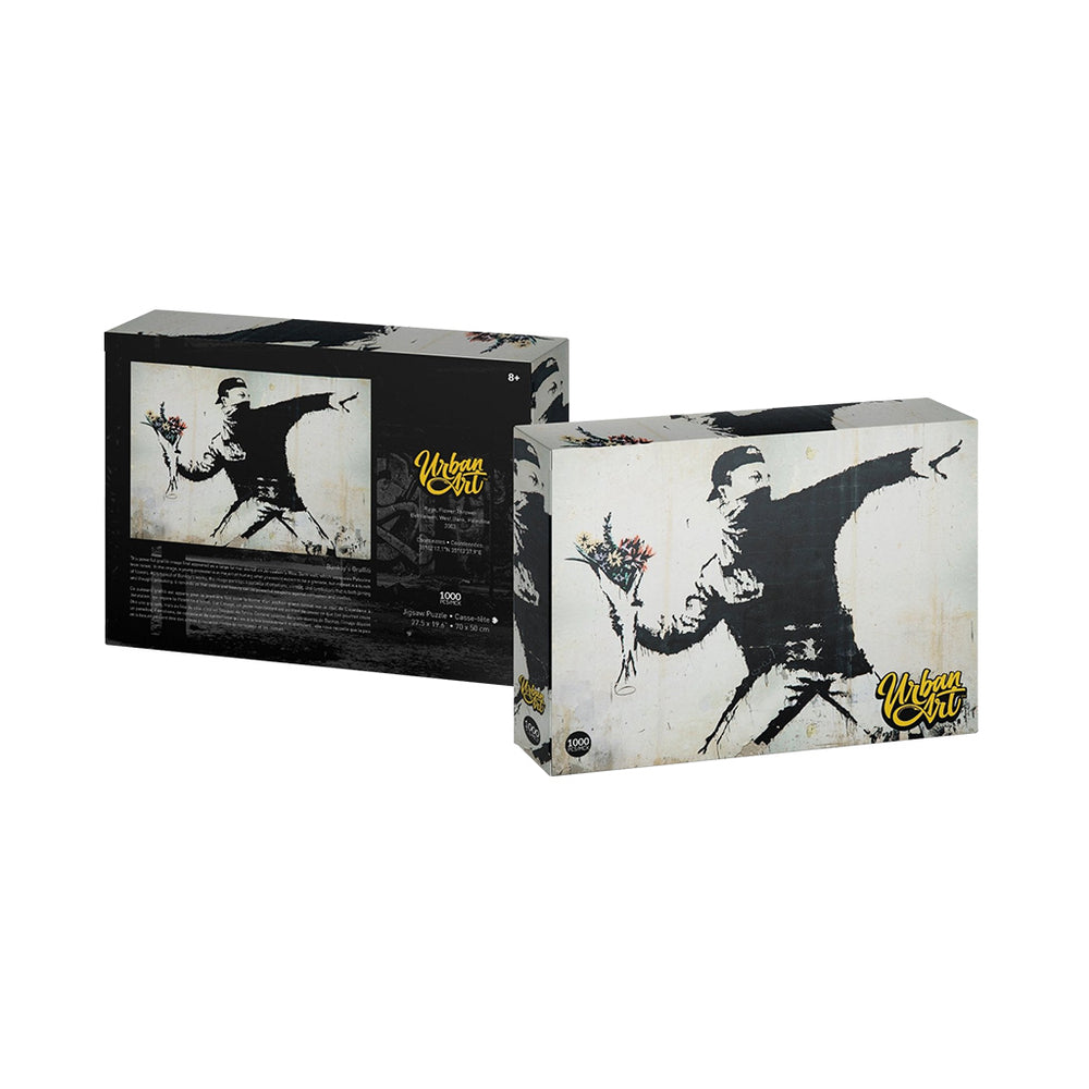 Puzzle Urban Art Graffiti: 1000 piece Banksy Rage, Flower Thrower