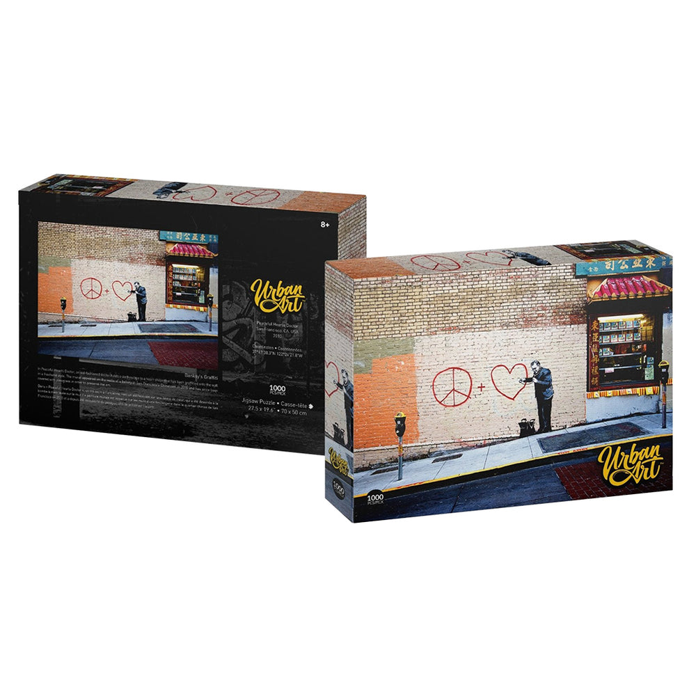 Puzzle Urban Art Graffiti: 1000 piece Banksy Peaceful Hearts Doctor