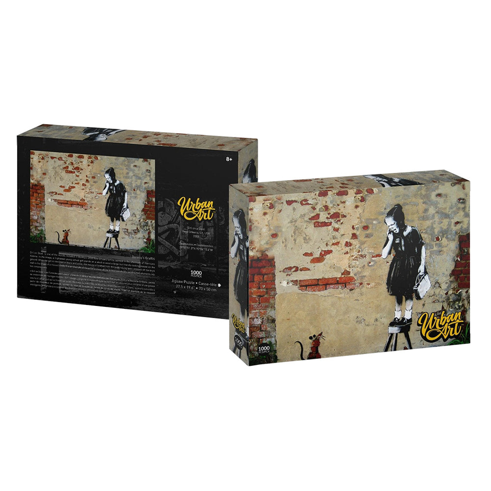 Puzzle Urban Art Graffiti: 1000 piece Banksy Girl on a Stool