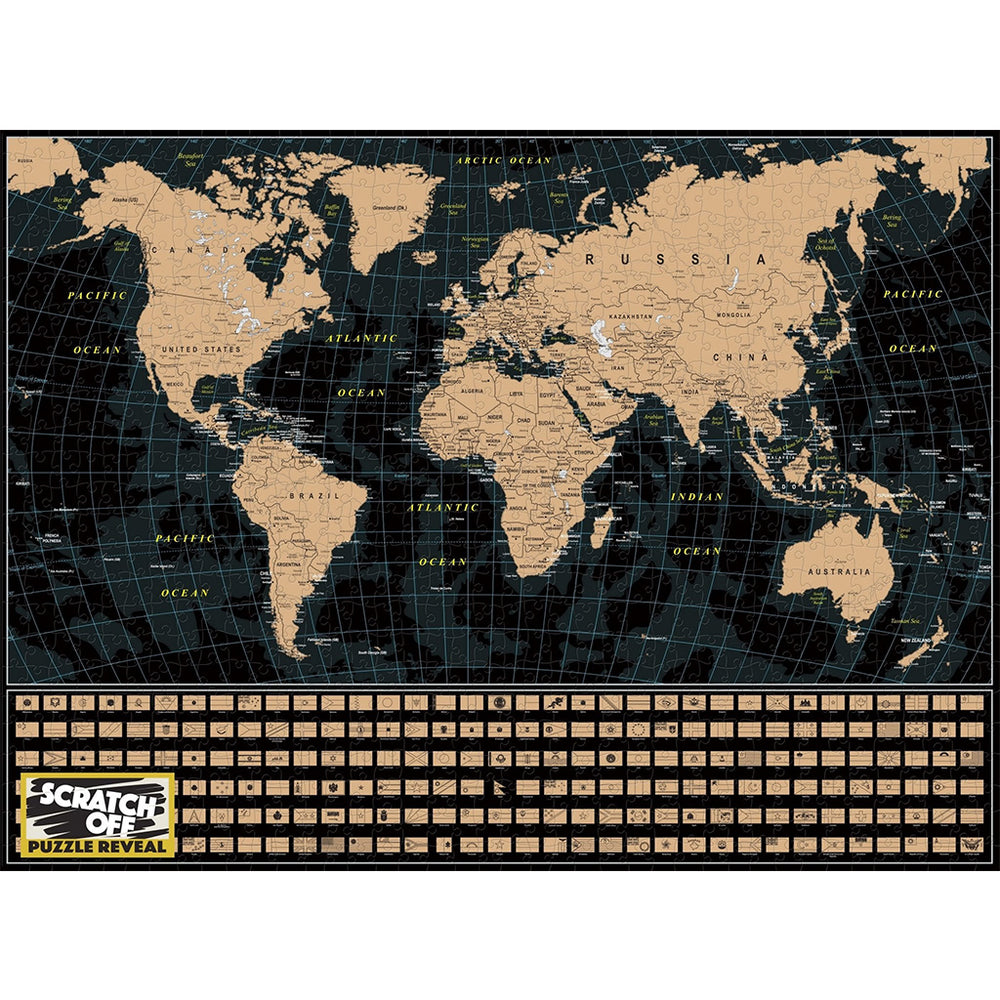 Puzzle 4D Scratch Off: 1000 piece World Travel Map