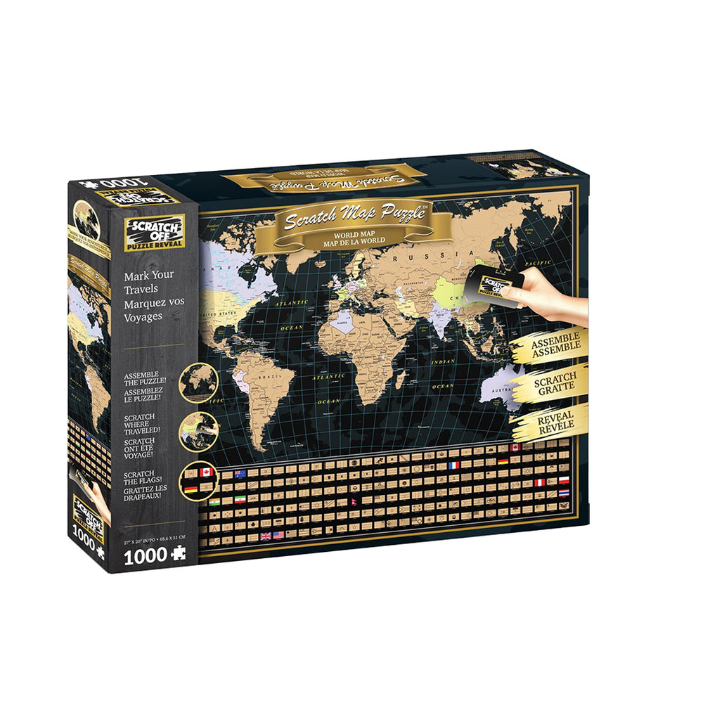 Puzzle 4D Scratch Off: 1000 piece World Travel Map