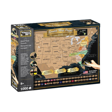 Puzzle 4D Scratch Off: 1000 Piece USA Travel Map