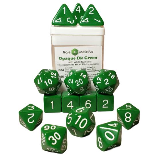 Dice Role 4 Initiative: Poly 15 Set Opaque