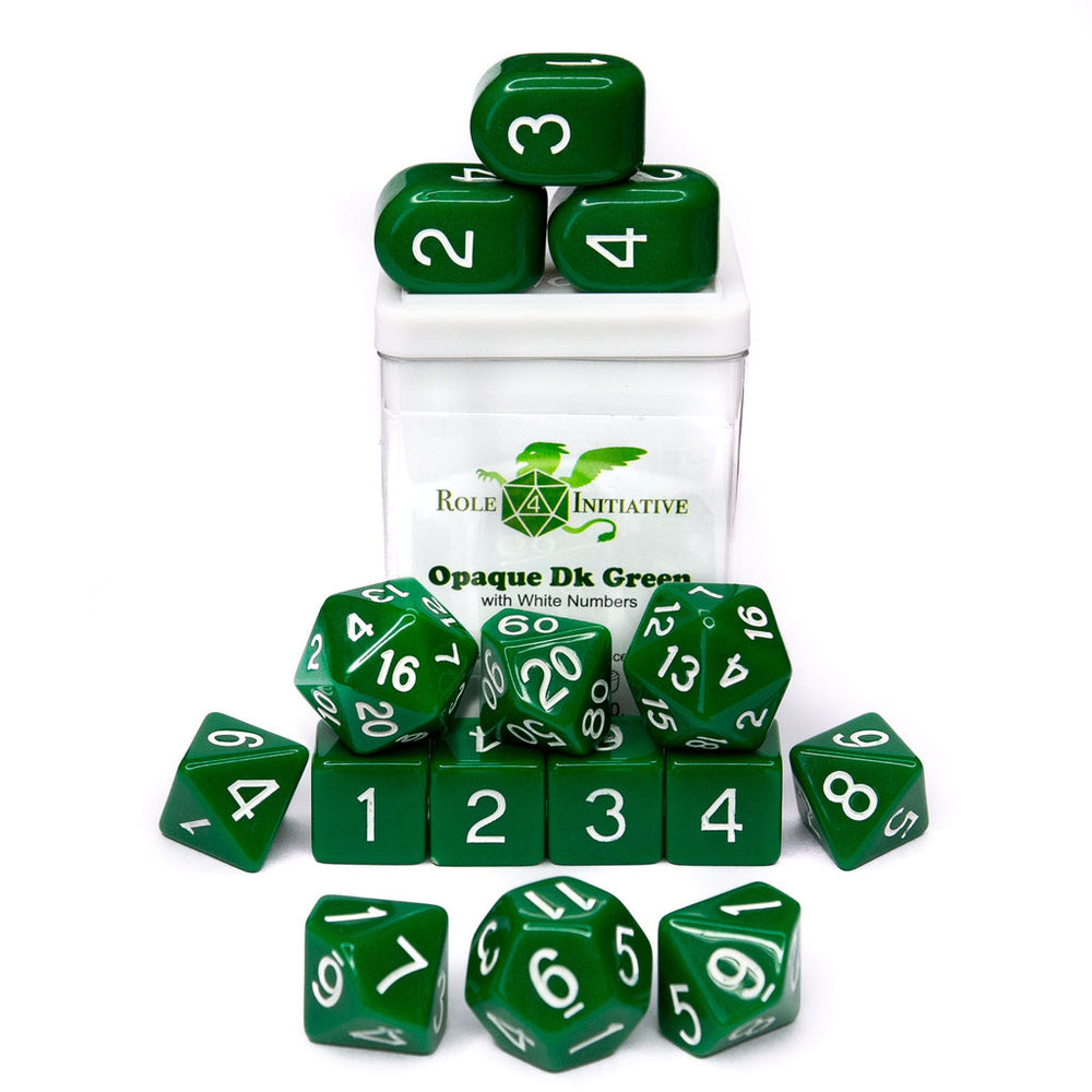Dice Role 4 Initiative: Poly 15 Set Opaque w Arche'd 4