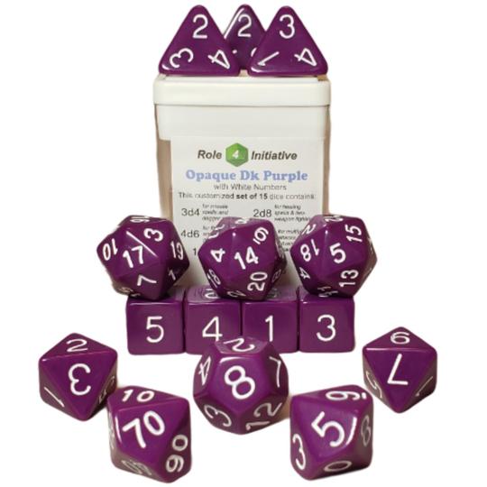 Dice Role 4 Initiative: Poly 15 Set Opaque