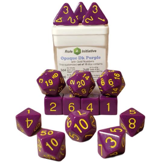 Dice Role 4 Initiative: Poly 15 Set Opaque