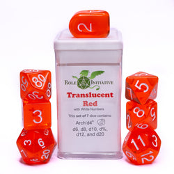 Dice Role 4 Initiative: Poly 7 Set Translucent w/ Arch'd D4