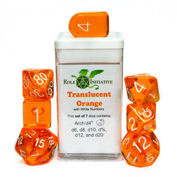 Dice Role 4 Initiative: Poly 7 Set Translucent w/ Arch'd D4
