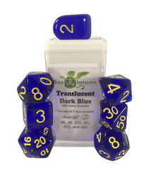 Dice Role 4 Initiative: Poly 7 Set Translucent w/ Arch'd D4