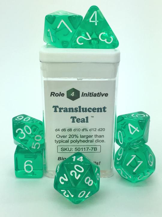 Dice Role 4 Initiative: Poly 15 Set Translucent