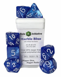 Dice Role 4 Initiative: Poly 7 Set Marble