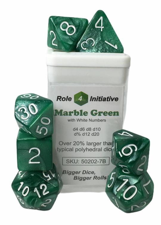 Dice Role 4 Initiative: Poly 7 Set Marble