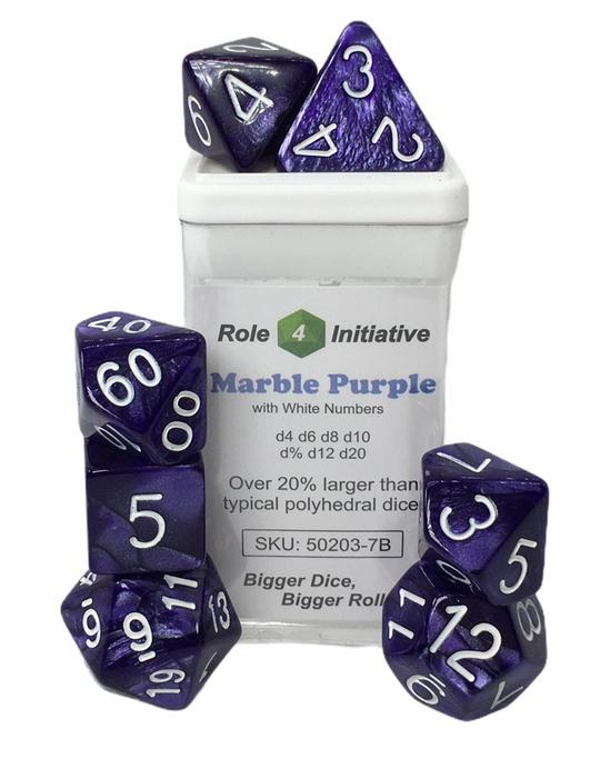 Dice Role 4 Initiative: Poly 7 Set Marble