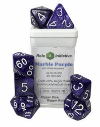 Dice Role 4 Initiative: Poly 7 Set Marble