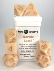 Dice Role 4 Initiative: Poly 7 Set Marble