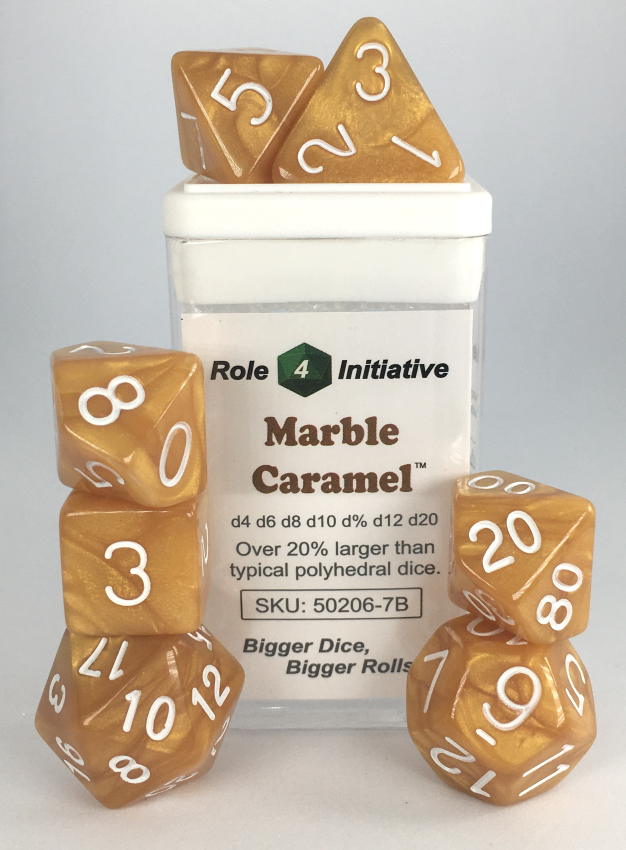 Dice Role 4 Initiative: Poly 7 Set Marble