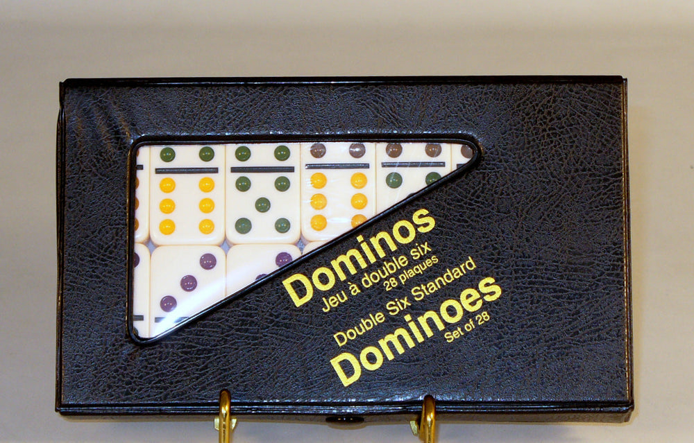 Dominoes Worldwise: Double Six Ivory Color-Dot