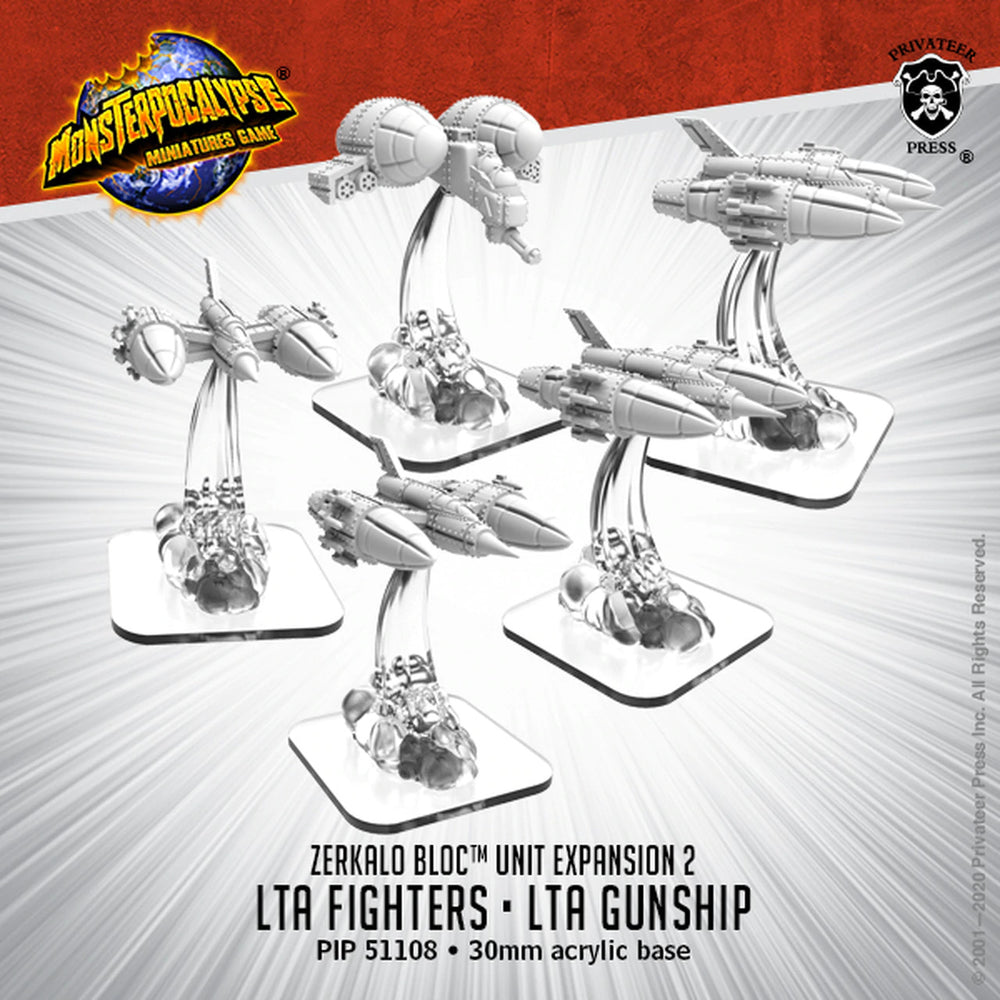 Monsterpocalypse: Zerkalo Bloc Units - LTA Fighters & LTA Gunship (5)