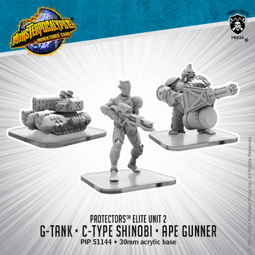 MonsterPocalypse: Alternate Elite Protector Units - G-Tank, C-Type Shinobi, & Ape Gunner