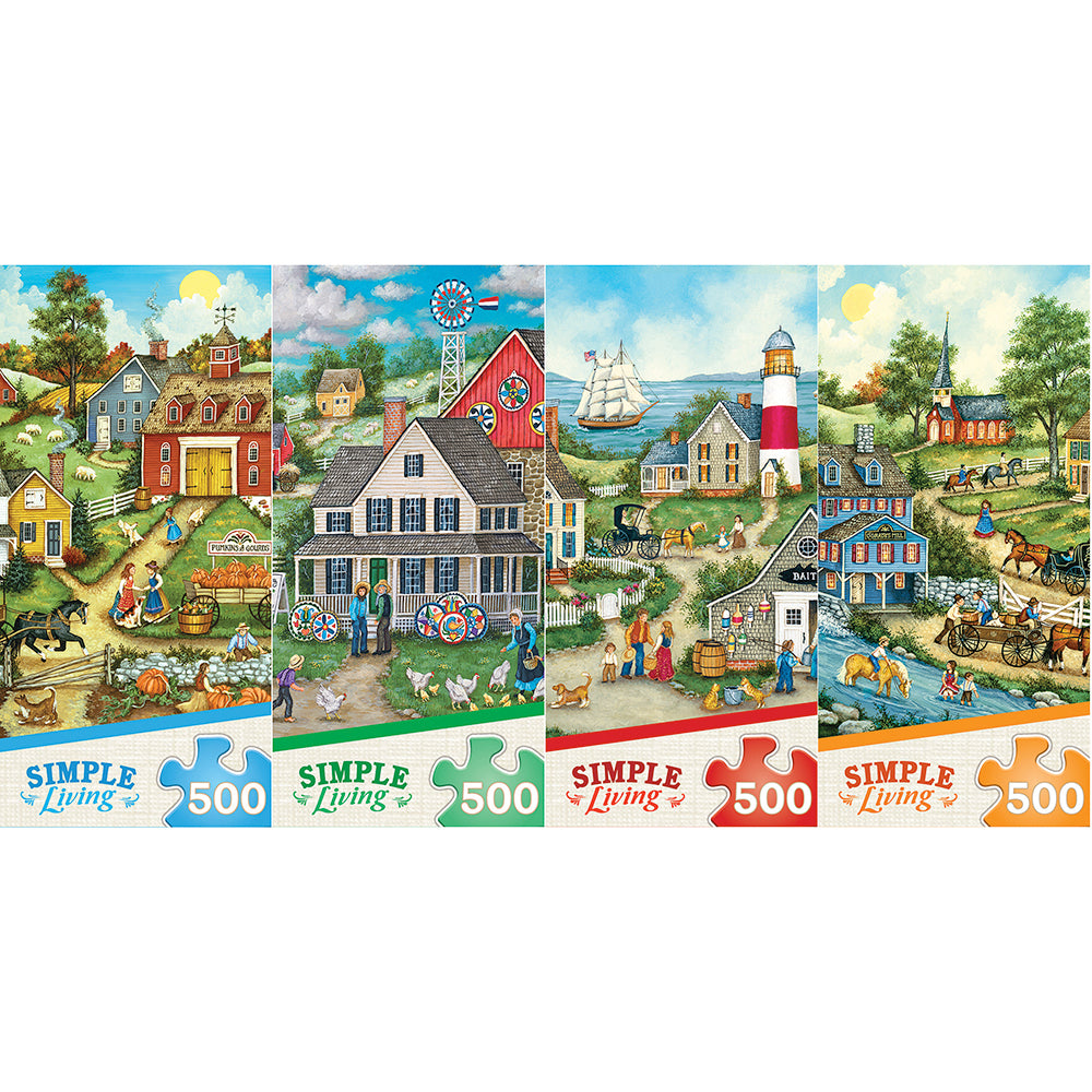 Puzzle Masterpieces:  500 Piece 4-Pack Simple Living