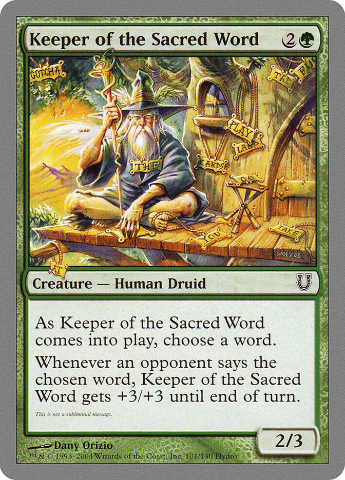 Keeper of the Sacred Word [Unhinged]