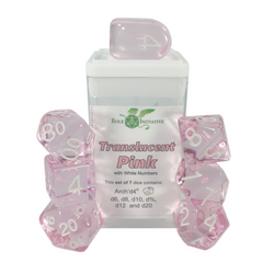 Dice Role 4 Initiative: Poly 7 Set Translucent w/ Arch'd D4