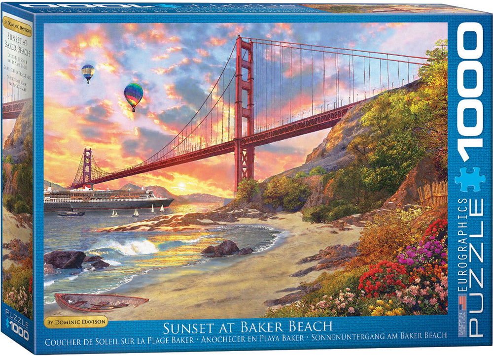 Puzzle Eurographics: 1000 piece Sunset at Baker Beach by Dominic Davison