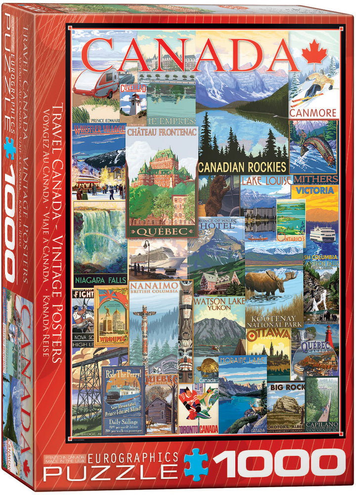 Puzzle Eurographics: 1000 piece Travel Canada Vintage Posters